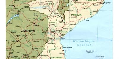 Kaart van Mosambiek paaie