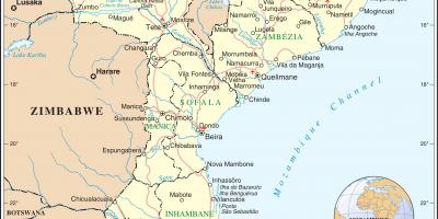 Lughawens in Mosambiek op'n kaart