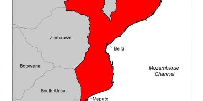 Kaart van Mosambiek malaria