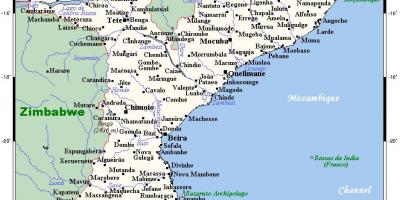 Kaart van Mosambiek stede